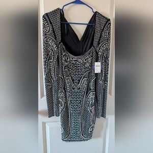 Windsor Black and Silver Long Sleeve Dress